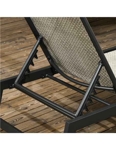 Outsunny Outdoor PE Rattan Sun Loungers, Patio Wicker Chaise Lounge Chair with 5-Position Backrest, Wheels for Sun Room, Garden, - pic 42094 | FastDaddyshop