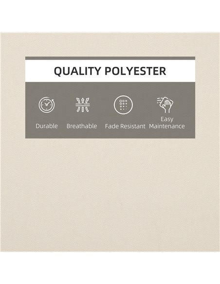 Outsunny Garden Sun Lounger Cushion Replacement Thick Sunbed Reclining Chair Relaxer Pad with Pillow - Cream White 84B-304V72CW - pic 42111 | FastDaddyshop
