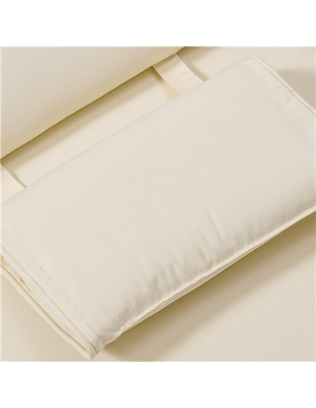 Outsunny Garden Sun Lounger Cushion Replacement Thick Sunbed Reclining Chair Relaxer Pad with Pillow - Cream White 84B-304V72CW - pic 42113 | FastDaddyshop
