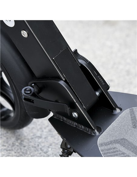 HOMCOM Kick Scooter Foldable Aluminum Ride On Toy For 8+ Adult Teens with Foot Brake, Adjustable Handle, Black - pic 4212 | FastDaddyshop