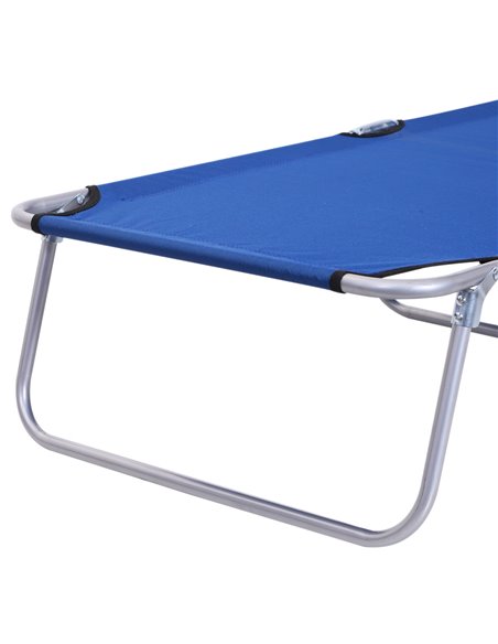 Outsunny 2 Pieces Foldable Sun Lounger Set with Removeable Shade Canopy, Patio Recliner with Adjustable Backrest with Mesh Fabri - pic 42194 | FastDaddyshop