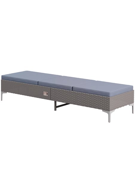 Outsunny Multi-position PE Rattan Sun Lounger, Dark Grey 862-072V70CG - pic 42231 | FastDaddyshop
