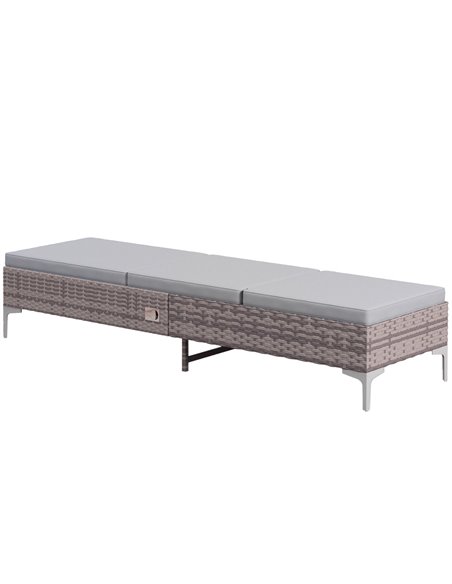 Outsunny Multi-positional PE Rattan Sun Lounger, Light Grey 862-072V70LG - pic 42240 | FastDaddyshop