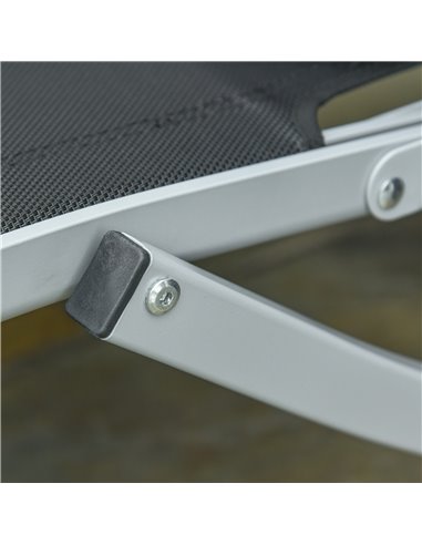 Outsunny 2 Pieces Folding Sun Lounger, S-shaped Lounge Chairs Reclining Sleeping Bed with Aluminium Frame 84B-540BK
