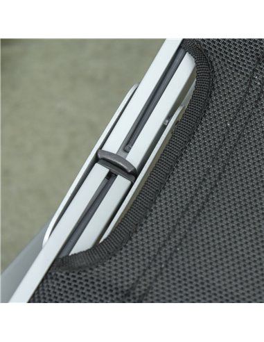 Outsunny 2 Pieces Folding Sun Lounger, S-shaped Lounge Chairs Reclining Sleeping Bed with Aluminium Frame 84B-540BK