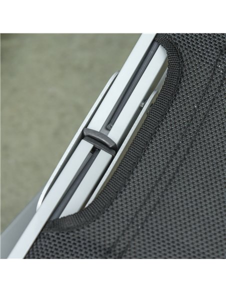Outsunny 2 Pieces Folding Sun Lounger, S-shaped Lounge Chairs Reclining Sleeping Bed with Aluminium Frame 84B-540BK - pic 42256 | FastDaddyshop