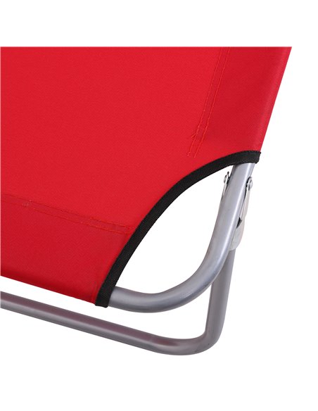 Outsunny Folding Sun Lounger, Lounge Chairs Reclining Sleeping Bed with Adjustable Sun Shade Awning for Beach, Patio 84B-001RD - pic 42275 | FastDaddyshop