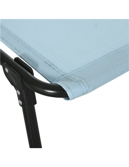 Outsunny Folding Sun Lounger Beach Chaise Chair Garden Cot Camping Recliner with 4 Position Adjustable, Baby Blue 84B-206GN - pic 42283 | FastDaddyshop