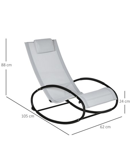 Outsunny Outdoor Rocking Chair Sun Lounger Recliner Rocker, Grey 84A-090V70GY - pic 42305 | FastDaddyshop
