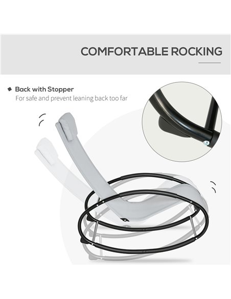 Outsunny Outdoor Rocking Chair Sun Lounger Recliner Rocker, Grey 84A-090V70GY - pic 42306 | FastDaddyshop
