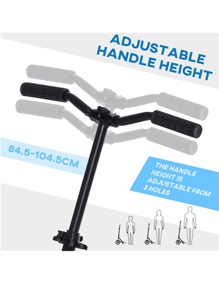 HOMCOM Kick Scooter Foldable Height Adjustable Aluminum Ride for 14+ Adult Teens with Rear Wheel Brake, Shock Mitigation System  - pic 4231 | FastDaddyshop