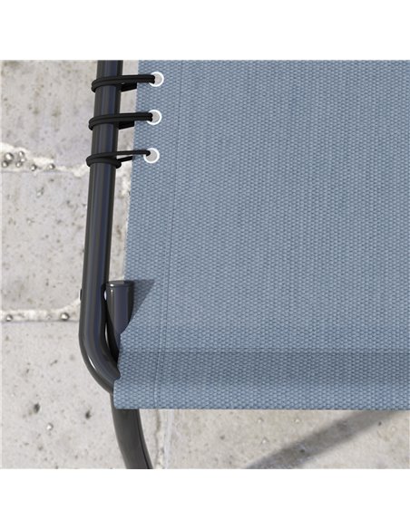 Outsunny 2 Pcs Folding Sun Lounger Beach Chaise Chair Garden Cot Camping Recliner with 4 Position Adjustable Grey 84B-206V04GY - pic 42329 | FastDaddyshop