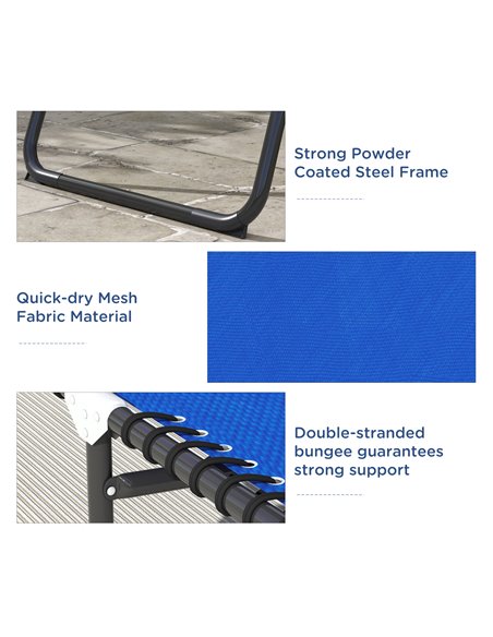 Outsunny 2 Pcs Folding Sun Lounger Beach Chaise Chair, Blue 84B-206V04BU - pic 42343 | FastDaddyshop