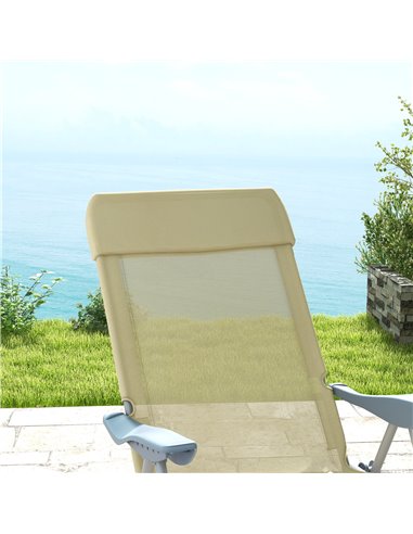 Outsunny Outdoor Sun Lounger Set of 2, Reclining Garden Chairs w/ Adjustable Footrest, 2 pcs Recliner w/ 5-level Adjustable Back
