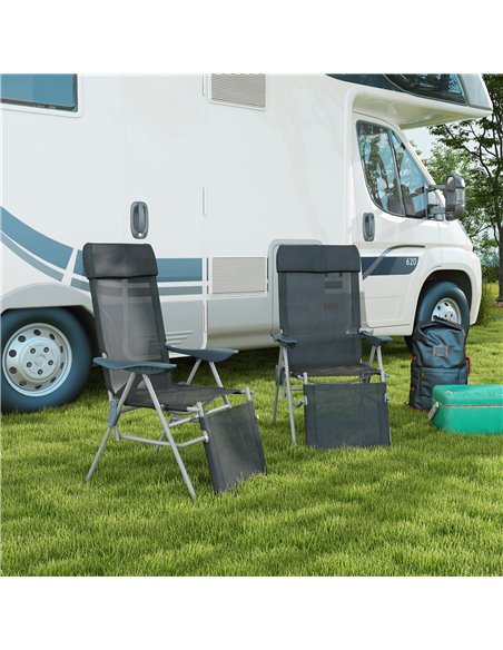 Outsunny Outdoor Sun Lounger Set of 2, Black 84G-229V71BK - pic 42385 | FastDaddyshop