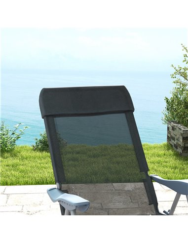Outsunny Outdoor Sun Lounger Set of 2, Reclining Garden Chairs w/ Adjustable Footrest, 2 pcs Recliner w/ 5-level Adjustable Back