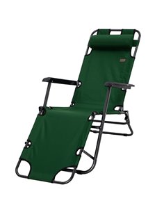 Outsunny 2 in 1 Sun Lounger Folding Reclining Chair, Green 84B-043V00GN