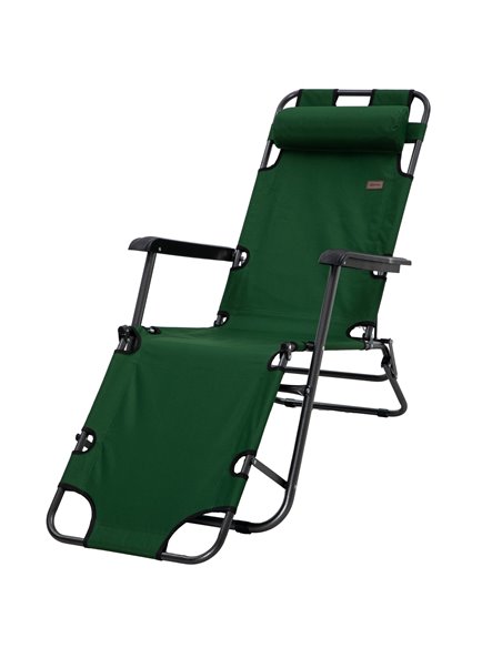 Outsunny 2 in 1 Sun Lounger Folding Reclining Chair, Green 84B-043V00GN - pic 42393 | FastDaddyshop