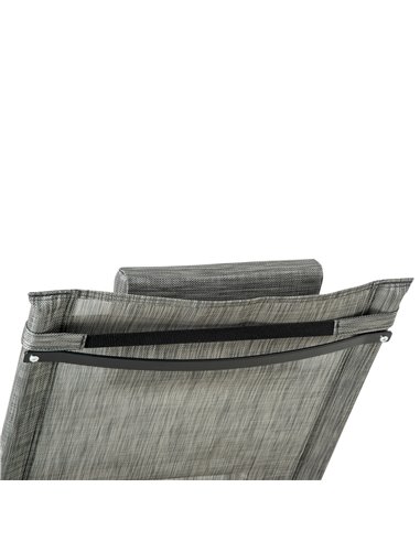 Outsunny 2Pcs Garden Rocking Chair, Patio Sun Lounger Rocker Chair w/ Breathable Mesh Fabric, Removable Headrest Pillow, Side St