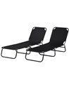 Outsunny Folding Sun Loungers Set of 2, Outdoor Day Bed, Black 84G-182V00BK