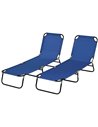 Outsunny Folding Sun Loungers Set of 2, Outdoor Day Bed, Blue 84G-182V00BU