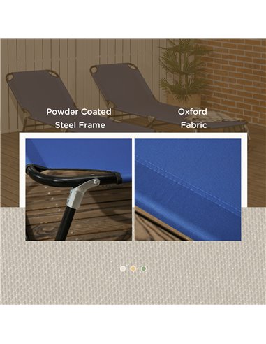 Outsunny Folding Sun Loungers Set of 2, Outdoor Day Bed, Blue 84G-182V00BU