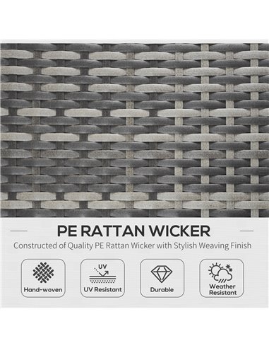 Outsunny Rattan Folding Sun Lounger Outdoor Chair, Grey 862-018V70GY