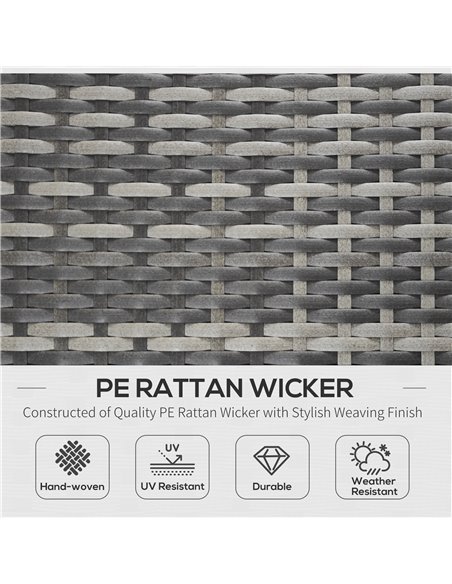 Outsunny Rattan Folding Sun Lounger Outdoor Chair, Grey 862-018V70GY - pic 42477 | FastDaddyshop