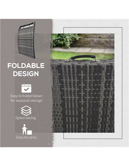 Outsunny Rattan Folding Sun Lounger Outdoor Chair with Cushion and Pillow Grey 862-018V70GY - pic 42480 | FastDaddyshop