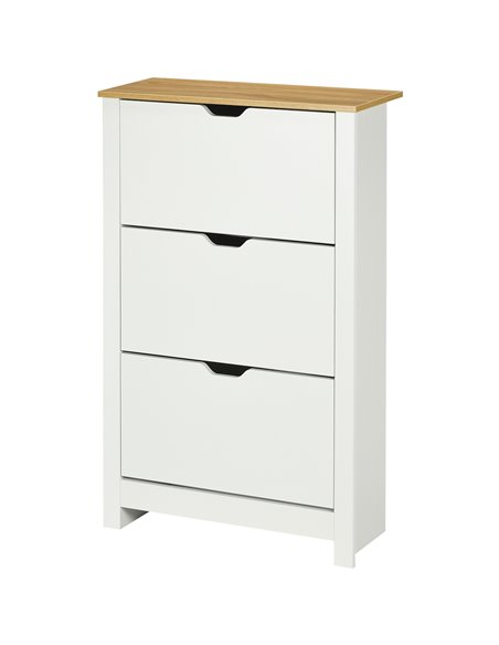 HOMCOM Slim Shoe Cabinet with 3 Flip Drawers for 18 Pairs of Shoes, White 837-062V01WT - pic 42528 | FastDaddyshop