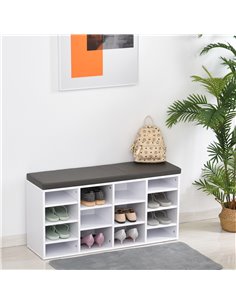 HOMCOM Multi-Storage Shoe Rack with 14 Shelves, White 837-067V70WT 2