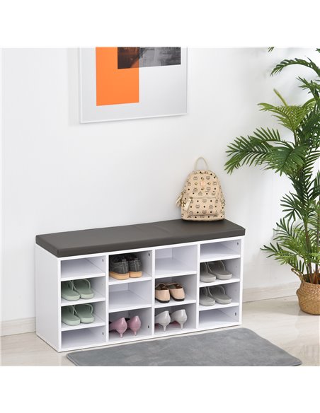 HOMCOM Multi-Storage Shoe Rack with 14 Shelves, White 837-067V70WT - pic 42564 | FastDaddyshop