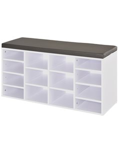 HOMCOM Multi-Storage Shoe Rack with 14 Shelves, White 837-067V70WT