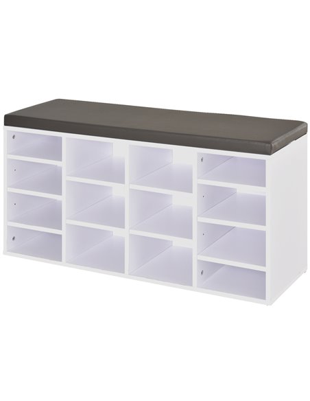 HOMCOM Multi-Storage Shoe Rack with 14 Shelves, White 837-067V70WT - pic 42565 | FastDaddyshop
