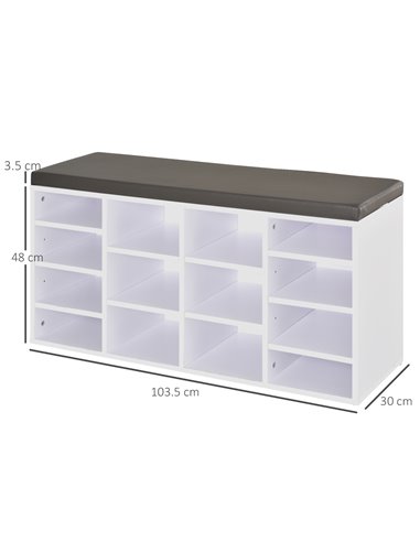 HOMCOM Multi-Storage Shoe Rack with 14 Shelves, White 837-067V70WT