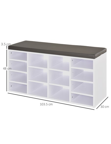 HOMCOM Multi-Storage Shoe Rack with 14 Shelves, White 837-067V70WT - pic 42566 | FastDaddyshop
