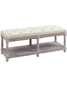 HOMCOM 2 Tier Shoe Rack Bench, Cream White 837-185CW