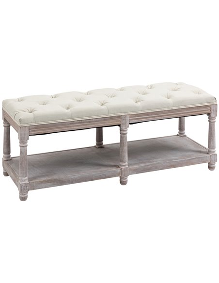 HOMCOM 2 Tier Shoe Rack Bench, Cream White 837-185CW - pic 42573 | FastDaddyshop