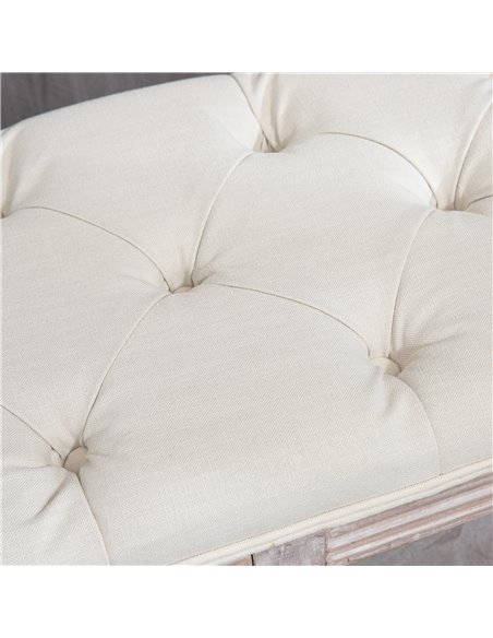 HOMCOM 2 Tier Shoe Rack Bench with Button Tufted Upholstered Cushion, Vintage Bed End Bench, Wooden Window Seat for Hallway, Liv - pic 42580 | FastDaddyshop