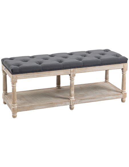 HOMCOM 2 Tier Shoe Rack Bench, Grey 837-185GY - pic 42582 | FastDaddyshop