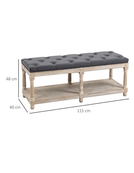 HOMCOM 2 Tier Shoe Rack Bench, Grey 837-185GY - pic 42584 | FastDaddyshop