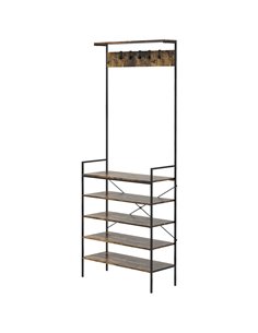 HOMCOM Kitchen Bakers Rack, Shoe Racks for Entryway, Rustic Brown 801-336V00BN