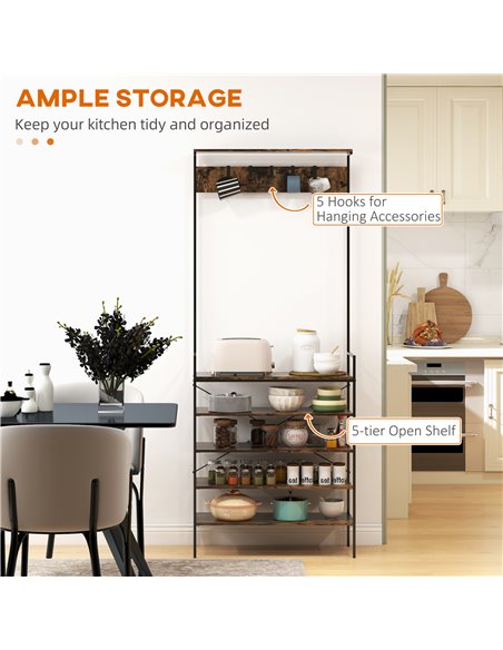 HOMCOM Kitchen Bakers Rack, Shoe Racks for Entryway, Rustic Brown 801-336V00BN - pic 42594 | FastDaddyshop