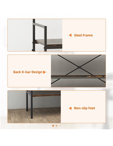 HOMCOM Kitchen Bakers Rack, Shoe Racks for Entryway, Rustic Brown 801-336V00BN