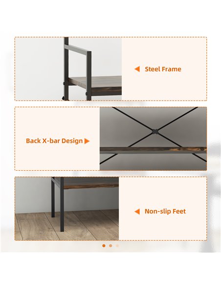 HOMCOM Kitchen Bakers Rack, Shoe Racks for Entryway, Rustic Brown 801-336V00BN - pic 42595 | FastDaddyshop