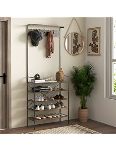 HOMCOM Kitchen Bakers Rack, Shoe Racks for Entryway, Rustic Brown 801-336V00BN 2