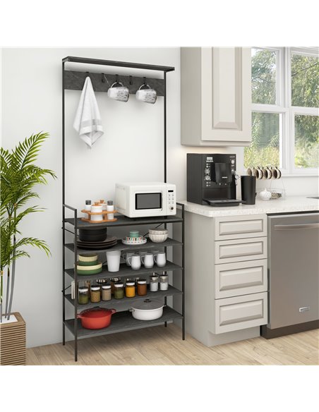 HOMCOM Kitchen Bakers Rack, Shoe Racks for Entryway, Grey Marbled 801-336V00GY - pic 42601 | FastDaddyshop