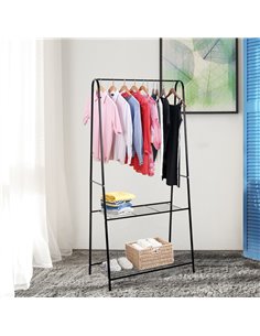 HOMCOM Metal Clothes Rack Coat Garment Hanger, Black 850-085 2