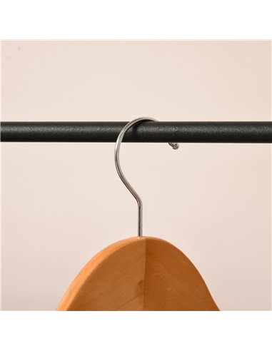 HOMCOM Metal Clothes Rack Coat Garment Hanger Hallway Organiser Hanging Rail Stand 2-tier Shoe Shelving A Shaped 77L x 45W x 153