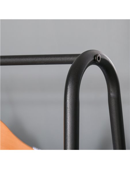 HOMCOM Metal Clothes Rack Coat Garment Hanger Hallway Organiser Hanging Rail Stand 2-tier Shoe Shelving A Shaped 77L x 45W x 153 - pic 42616 | FastDaddyshop